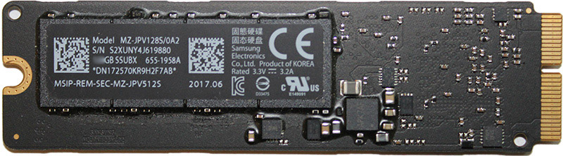 Solid State Drive (SSD) PCIe 128GB 661-7456