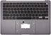 Top Case with Keyboard, Space Gray, ANSI for MacBook Air M1, 2020 Model: A2337 Order: MGN63LL/A, MGN73LL/A Identifier: MacBookAir10,1